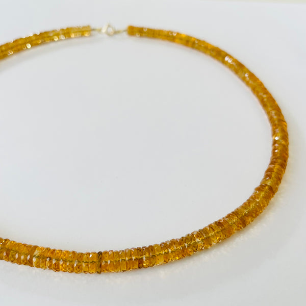 citrine heishi necklace 7mm
