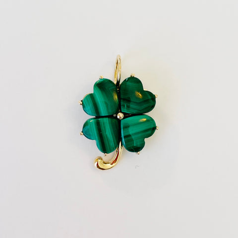 malachite clover pendant