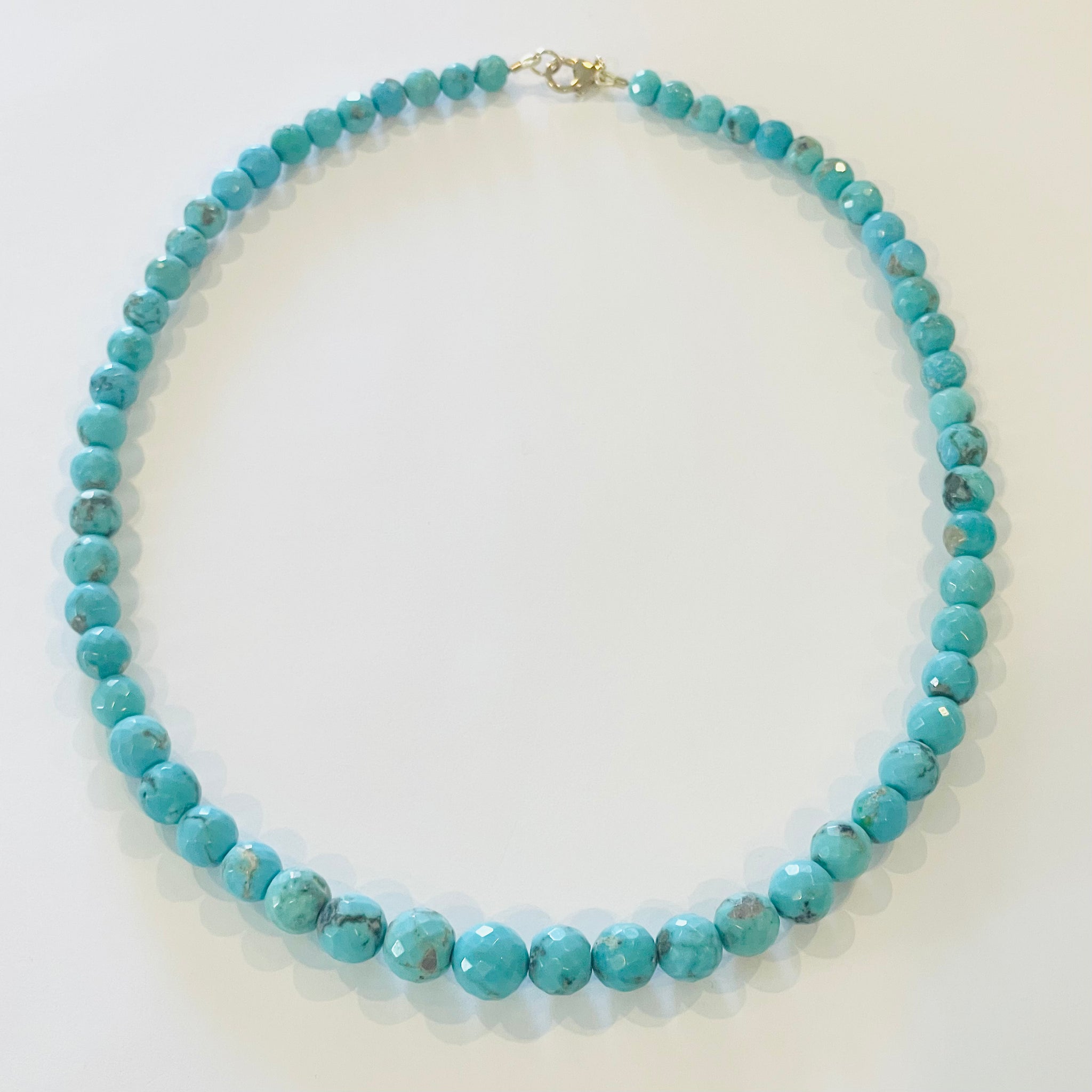 faceted round turquoise candy necklace