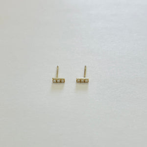 mini diamond bar studs