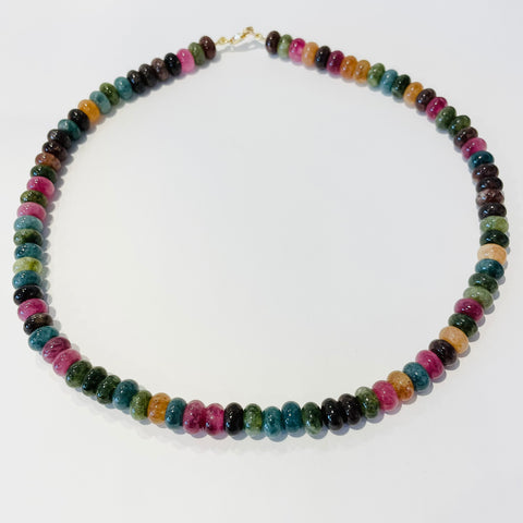 multi colored agate candy necklace