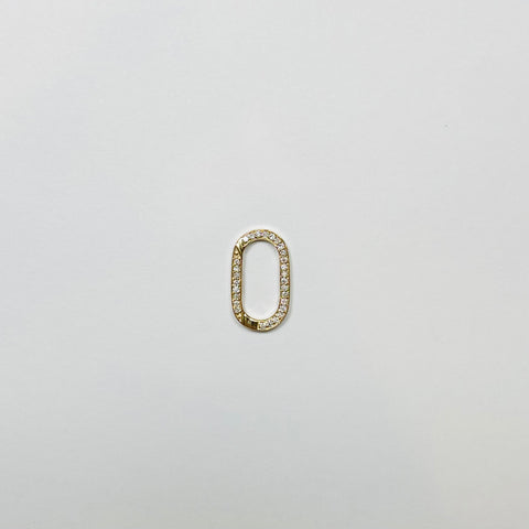 oval diamond and gold connector