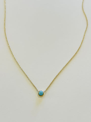 bezel set turquoise necklace