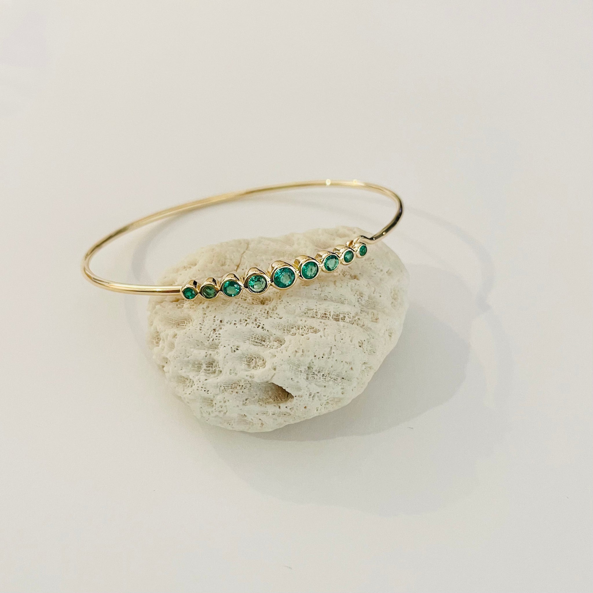 bezel set emerald bangle