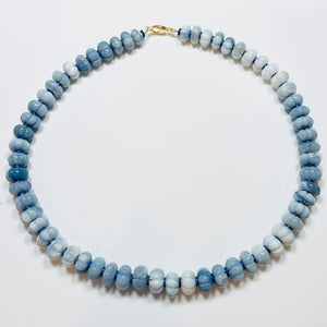 carved peruvian blue opal candy necklace