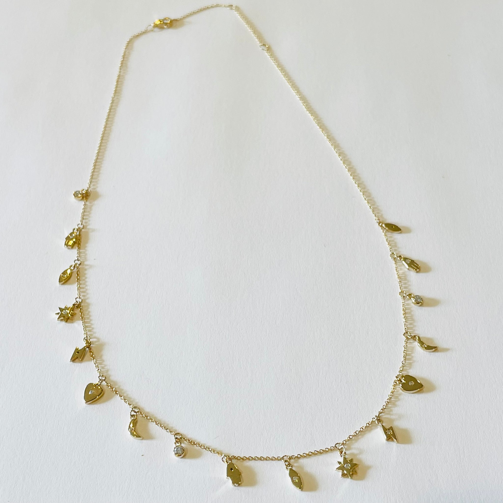 gold charm necklace Theodosia Jewelry