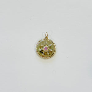 sand-dollar pendant, pink sapphire