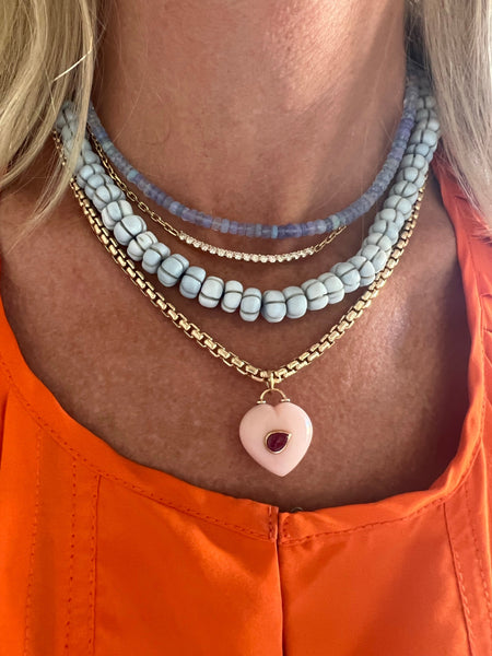 Peruvian blue opal necklace