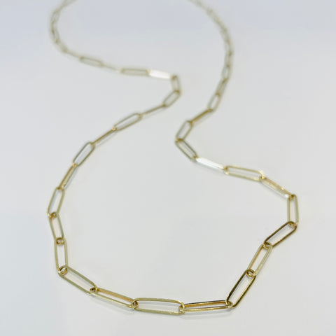 14k gold 10x2 mm paperclip chain