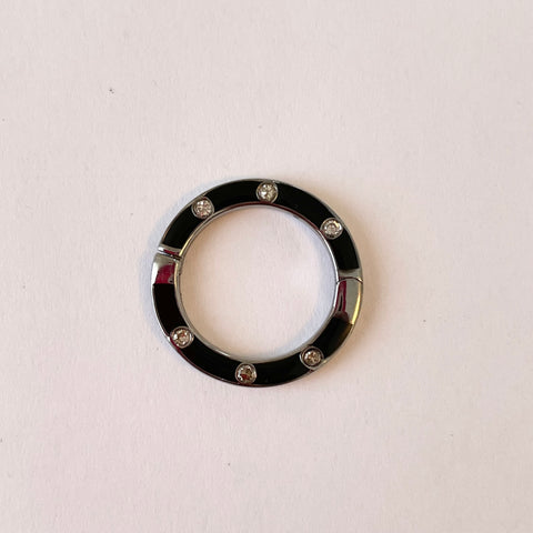 silver enamel diamond connector