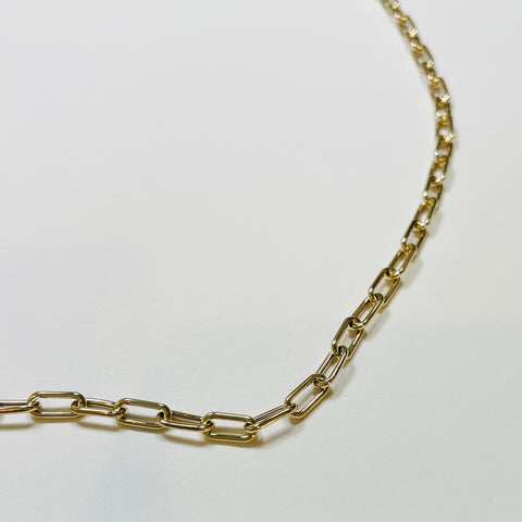 14 k gold elongated rectangular chain