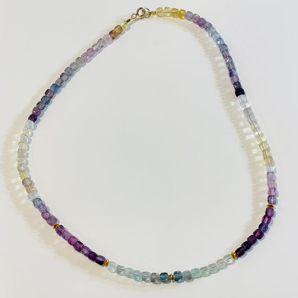 delicate rainbow fluorite necklace