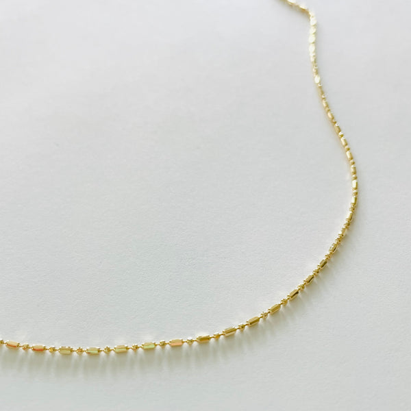 14k gold alternating diamond-cut bead chain