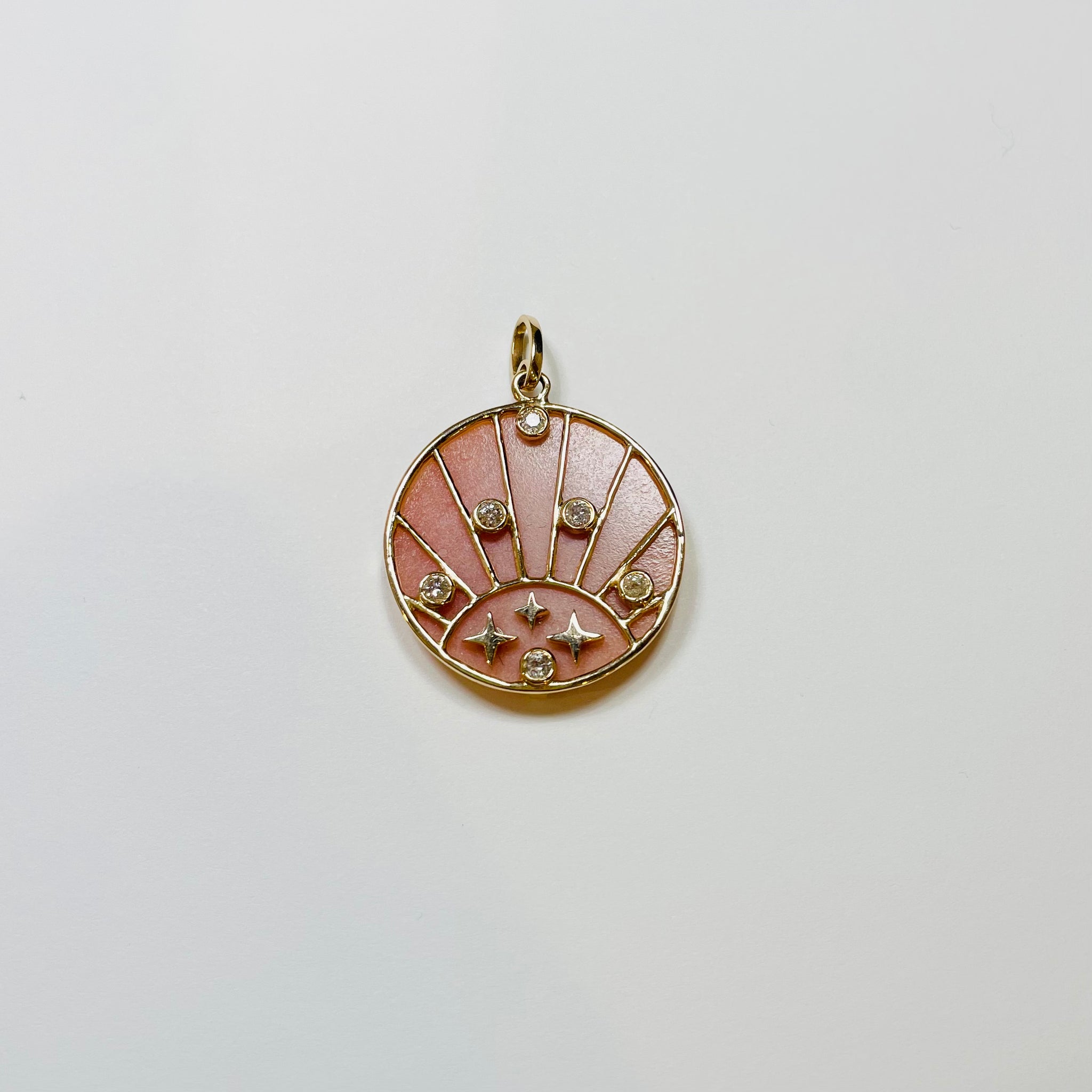 pink opal zodiac pendant