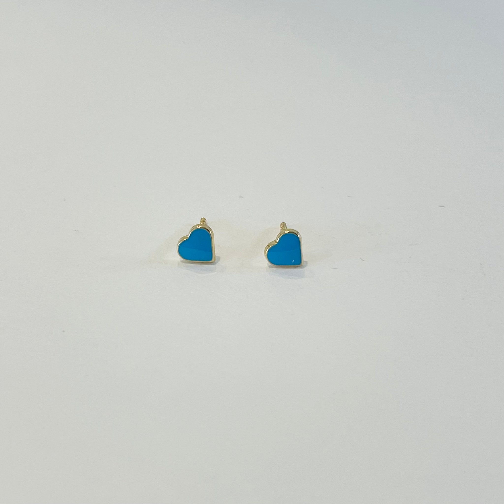 mini turquoise heart studs