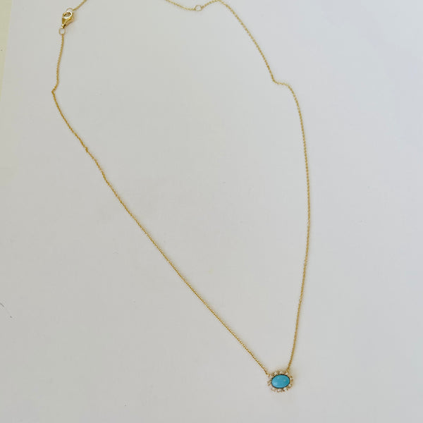 oval turquoise necklace