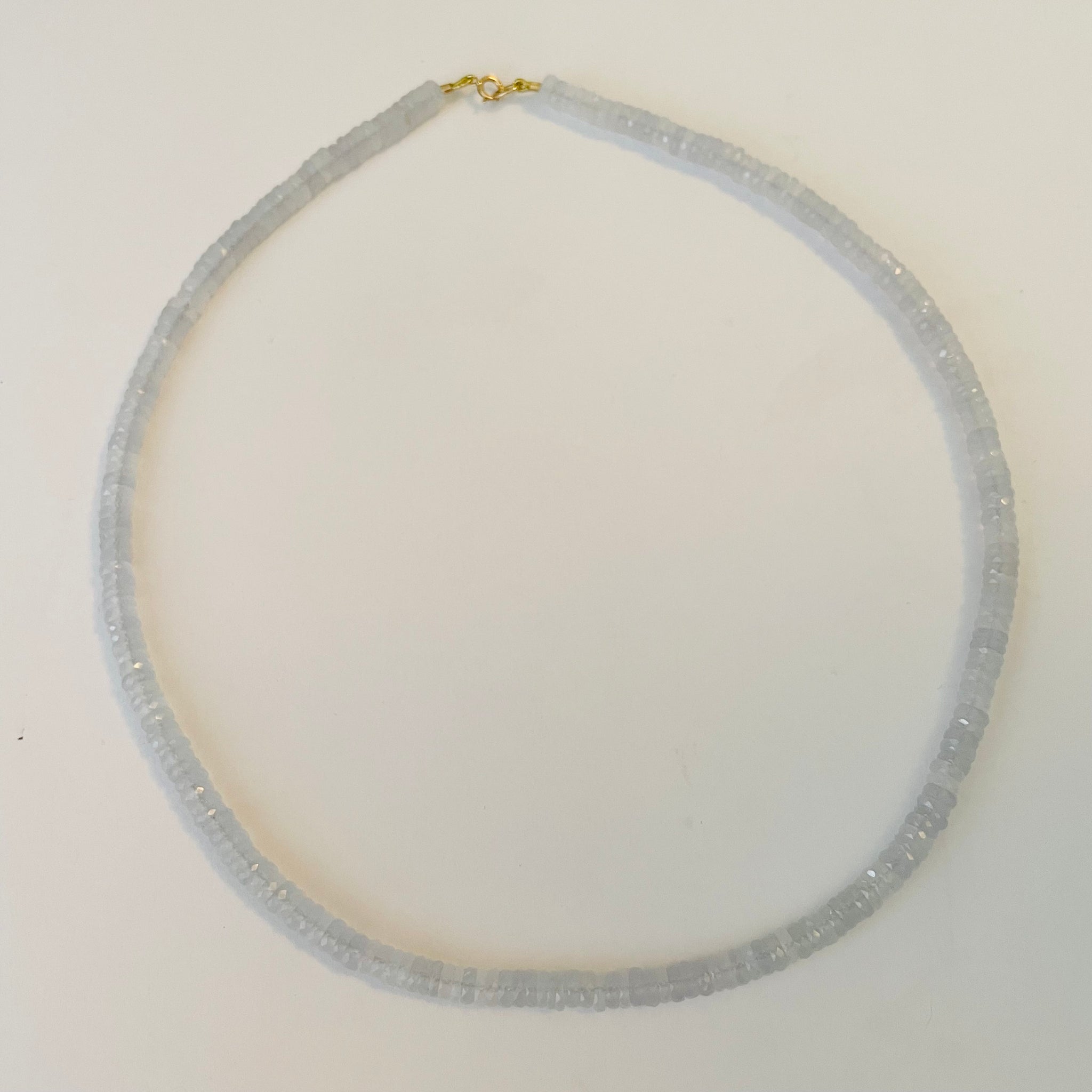 lavender chalcedony heishi necklace