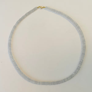 lavender chalcedony heishi necklace