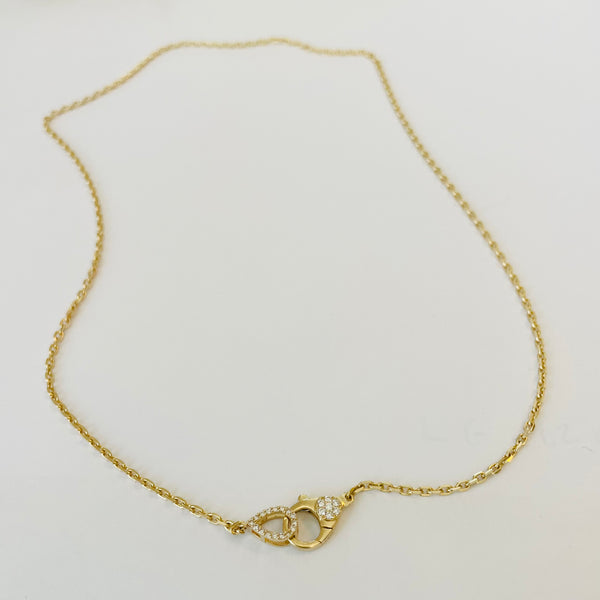 18” 14k mirror chain with handcuff clasp