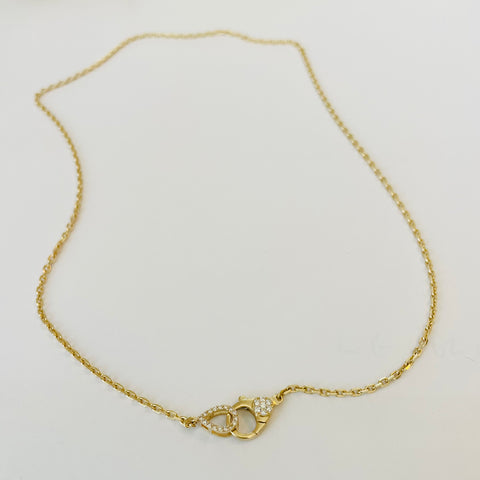 18” 14k mirror chain with handcuff clasp