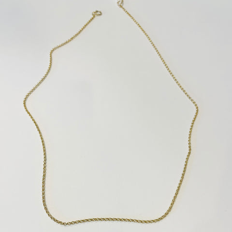 14 k gold 1 mm rolo chain