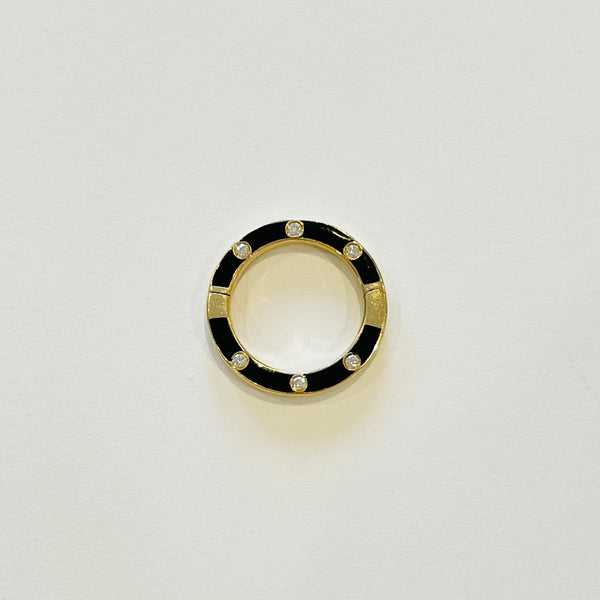 gold enamel diamond connector
