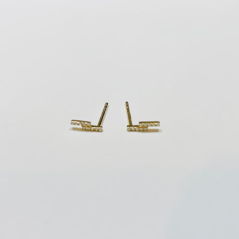 double diamond bar studs
