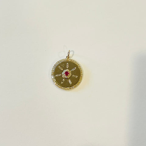 sand-dollar pendant, ruby