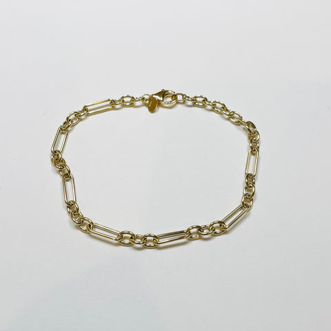 gold paperclip ring bracelet