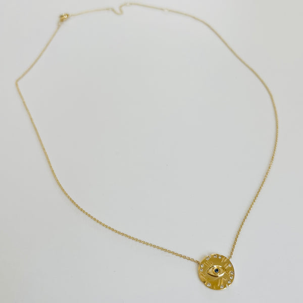 evil eye medallion necklace