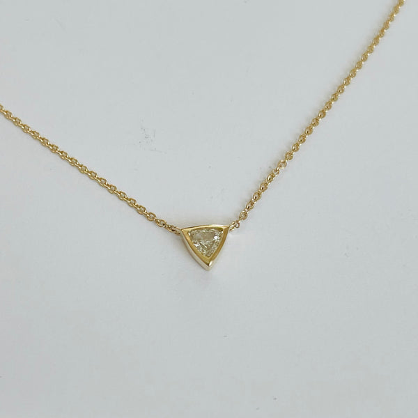 triangle diamond on gold chain