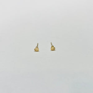 mini heart studs with diamond