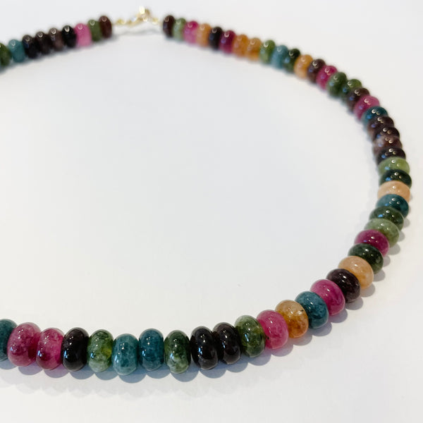 multi colored agate candy necklace