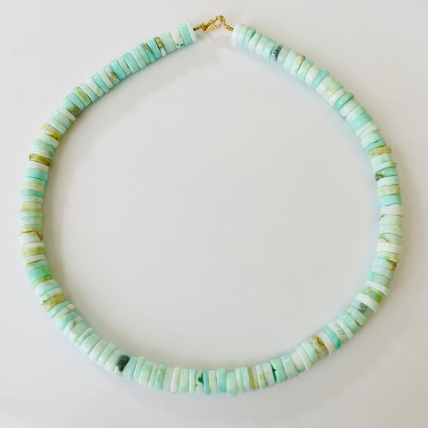 heishi cut robins egg opal candy necklace
