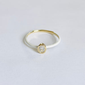 oval white enamel ring