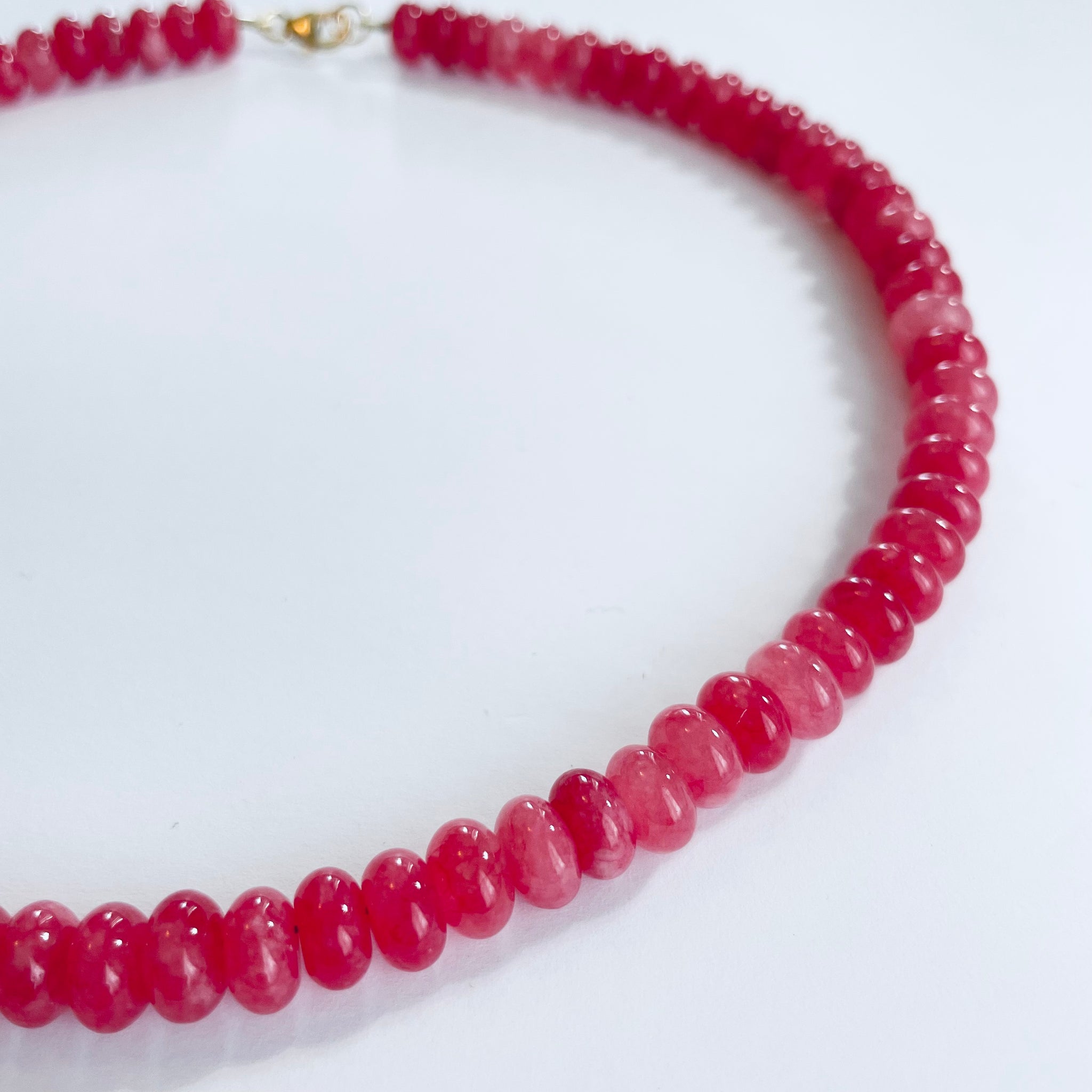 salmon angelite candy necklace