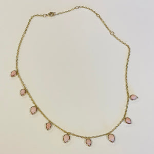 pink opal teardrop necklace