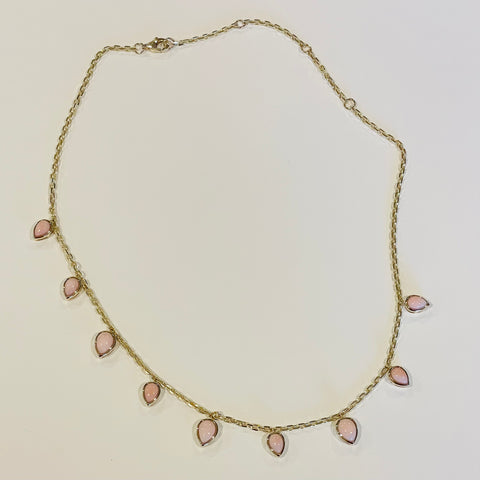 pink opal teardrop necklace