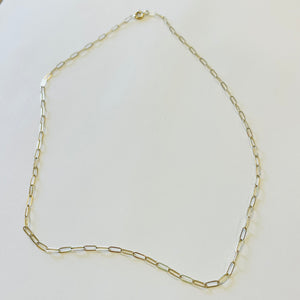 14k gold 2x4 mini paperclip chain