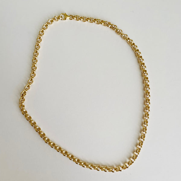 14k thick gold rolo chain