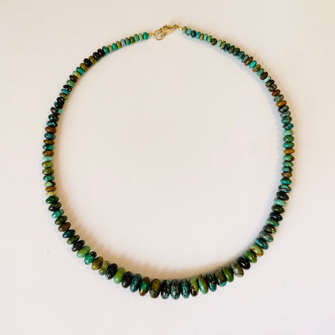 natural turquoise graduated candy necklace