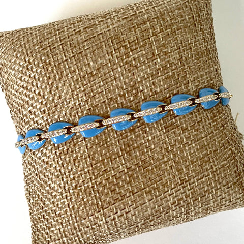 Turquoise, Diamond, and Gold Bracelet