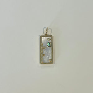 rectangular mother of pearl pendant