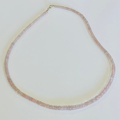 peach sapphire heishi necklace