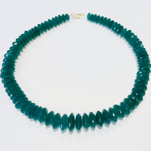 German cut green onyx candy necklace