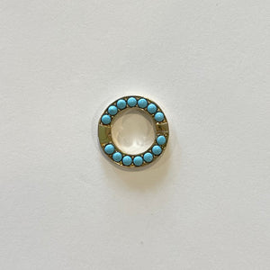 turquoise circle gold connector