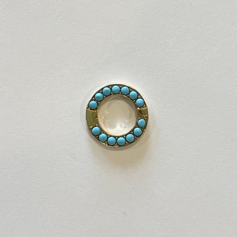turquoise circle gold connector