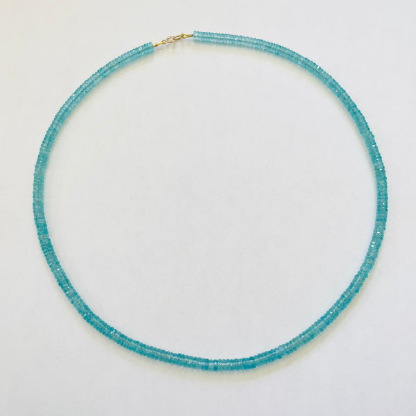 blue apatite heishi necklace