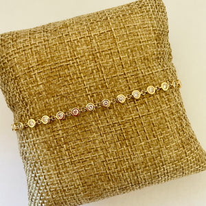 bezel set diamond chain bracelet