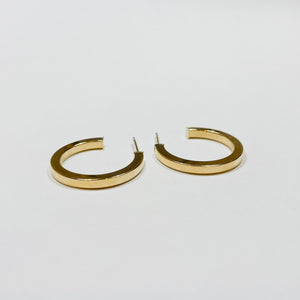 gold hoops, squared edges
